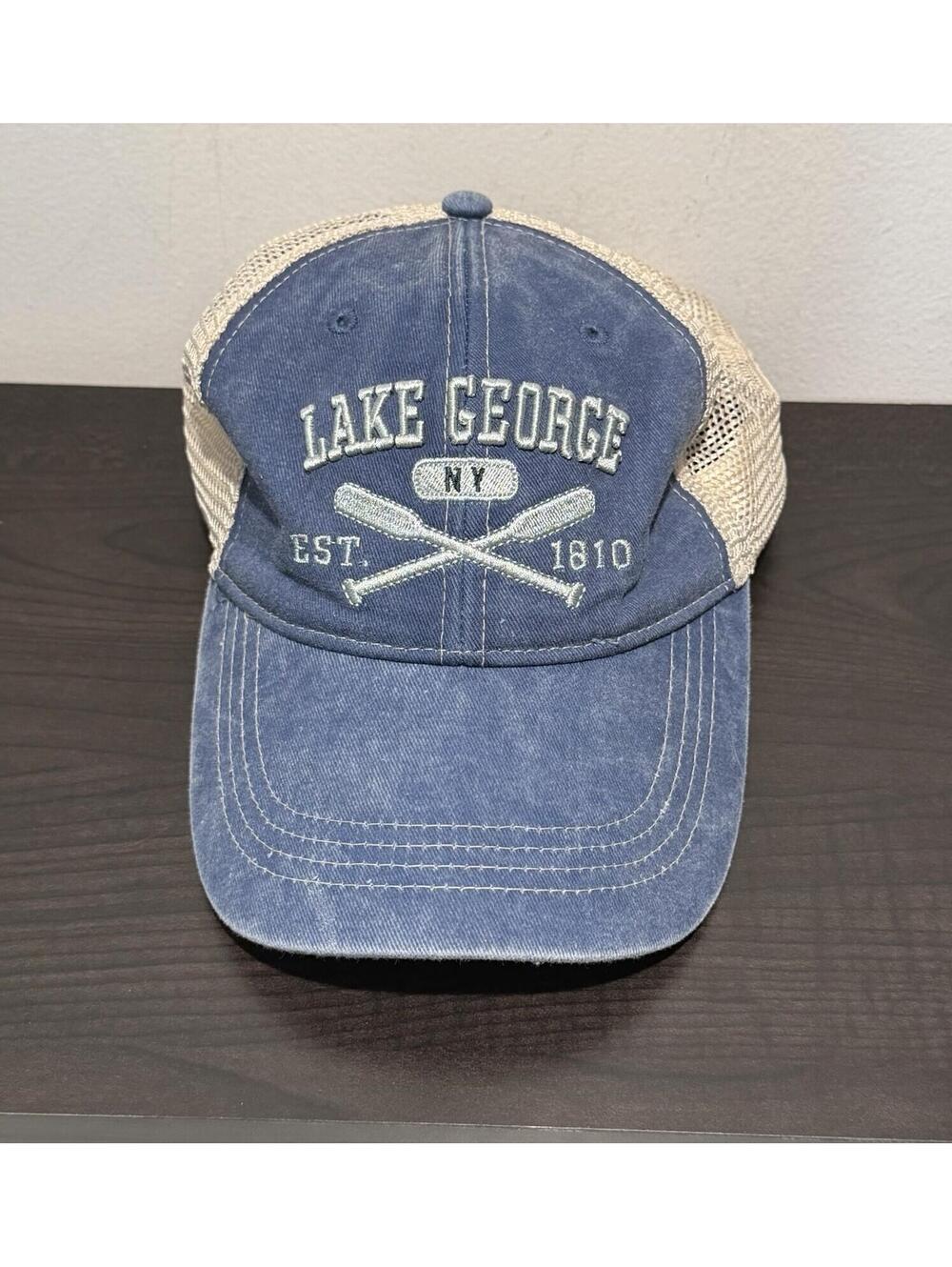 Lake George NY DK Caps Est. 1810 Adjustable Cap One Size Fits All Blue